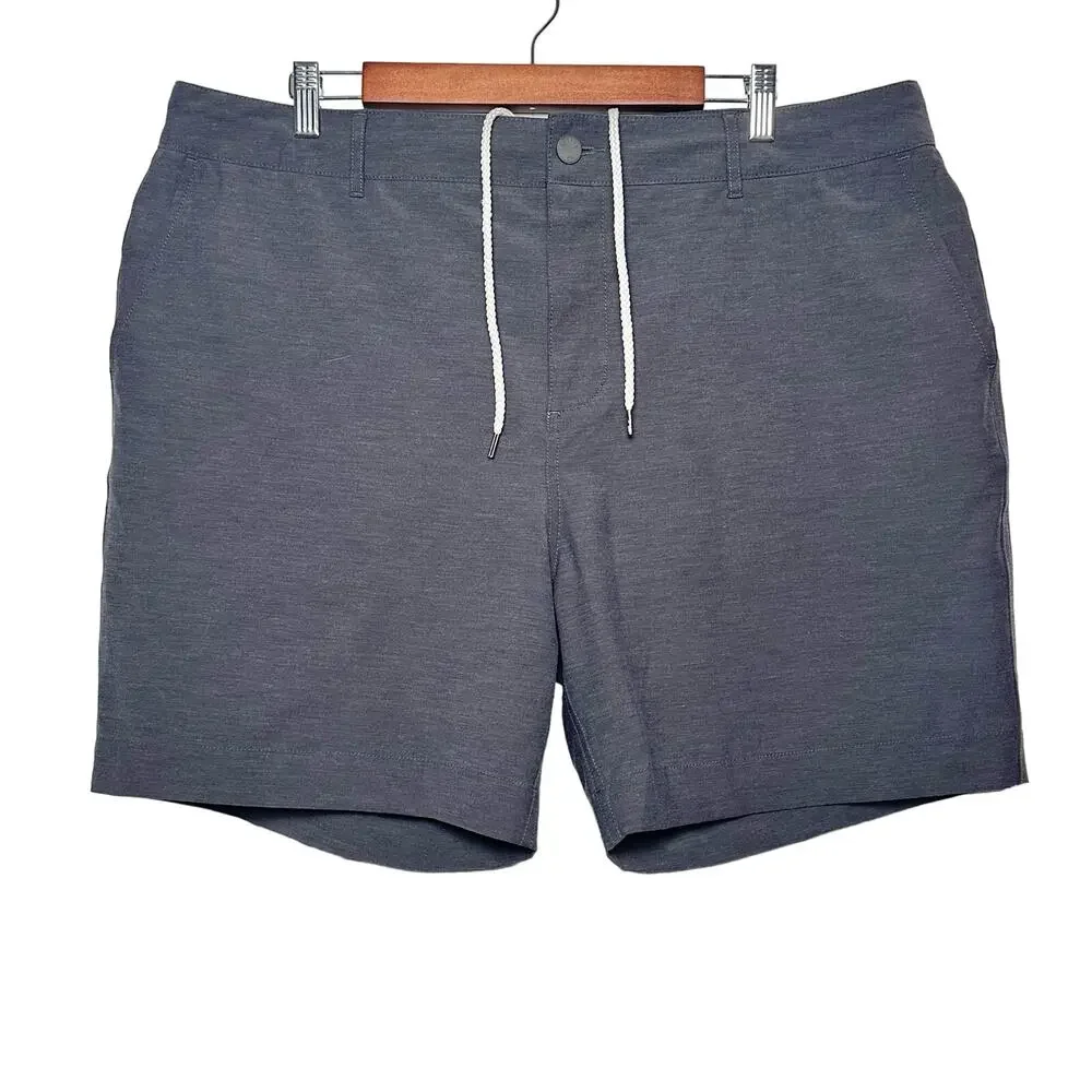 Faherty | Men | All Day Charcoal 7 Inch Flat Front Performance Shorts | Size 38